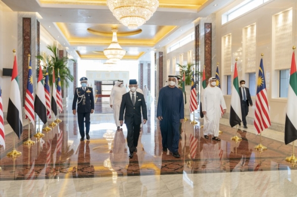 King of Malaysia Sultan Abdullah Sultan Ahmad Shah arrived in the United Arab Emirates on Friday on a three-day official visit. — WAM photos