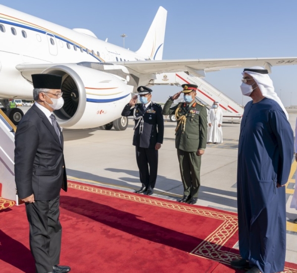 King of Malaysia Sultan Abdullah Sultan Ahmad Shah arrived in the United Arab Emirates on Friday on a three-day official visit. — WAM photos
