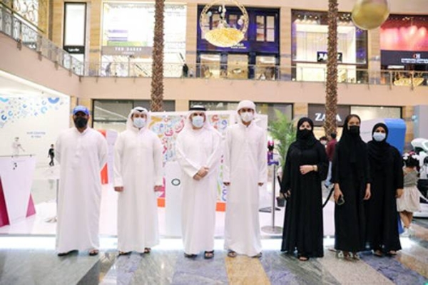 Jamal Bin Huwaireb and the ‘Bil Arabi’ team at the opening of the events and activities. — courtesy PRNewsfoto/Mohammed Bin Rashid Al Maktoum Knowledge Foundation.