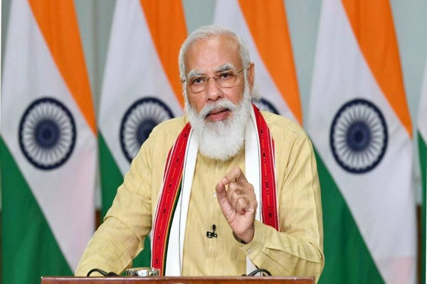 Prime Minister Narendra Modi while inaugurating the Ayushman Bharat Pradhan Mantri Jan Arogya Yojana (AB-PMJAY) SEHAT scheme.