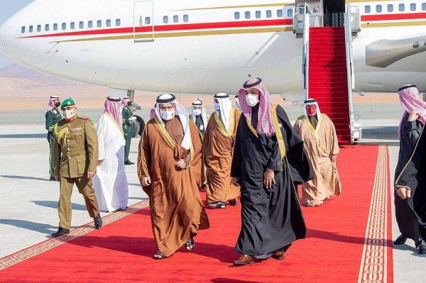 Crown Prince Muhammad Bin Salman, deputy prime minister and minister of defense, welcomes GCC leaders and their accompanying delegation to Saudi Arabia.