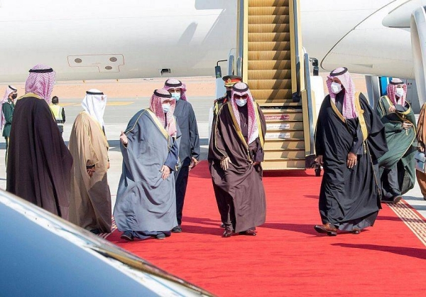 Crown Prince Muhammad Bin Salman, deputy prime minister and minister of defense, welcomes GCC leaders and their accompanying delegation to Saudi Arabia.