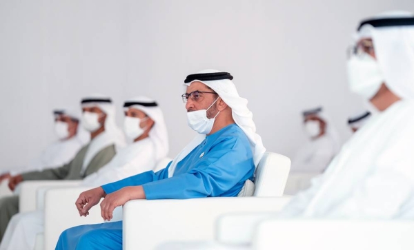 Sheikh Hamdan Bin Zayed Al Nahyan, the ruler's representative in Al Dhafra Region, inaugurated track-laying works across Al Dhafrah Region in Package A of Stage Two of the UAE’s national railway, during his visit to Etihad Rail’s railhead in Al Ruwais.