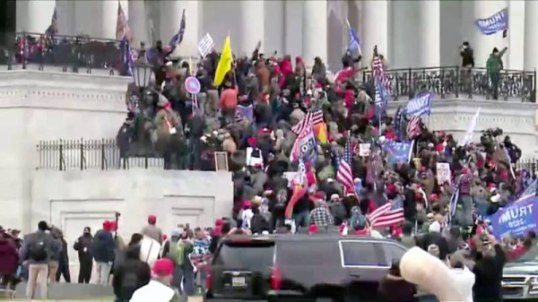 File photo of the chaos in the US Capitol on Wednesday when Trump supporters rioted in the hallowed grounds.