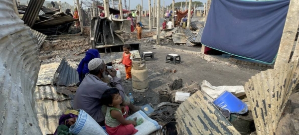 A devastating fire broke out on Thursday in Nayapara refugee camp, southern Bangladesh, destroying over 500 shelters. — Courtesy photo
