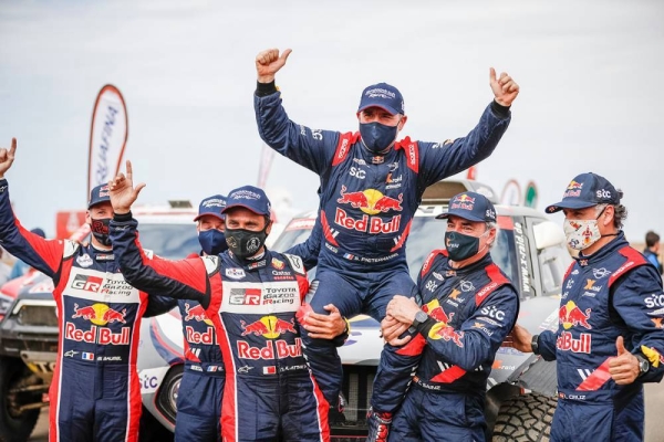A victorious participant in the  2021 Dakar Rally.