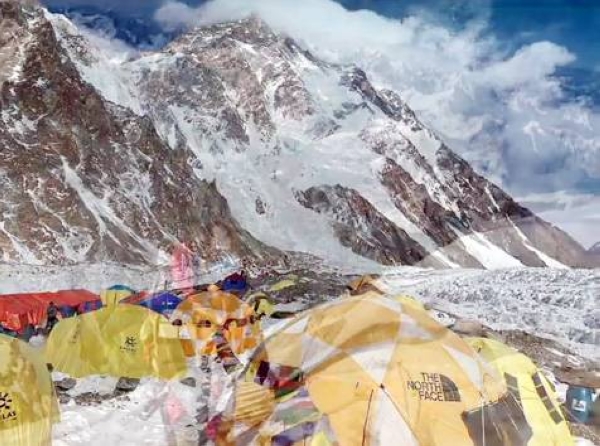 K2 with the mountaineers base camp. A team of 10 Nepali climbers reached the 28,251-foot summit of K2, the world’s second-highest mountain, on Saturday adding a stunning new chapter to mountaineering history.