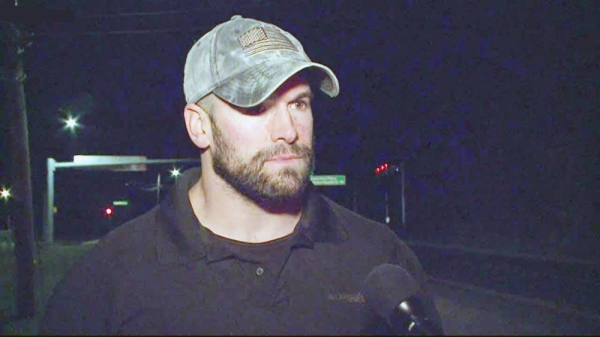 Wesley Allen Beeler, 31, who as stopped at the checkpoint just north of the Capitol building and later arrested, speaks after his release. — courtesy YouTube