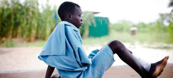 A young boy receives treatment for Guinea worm disease in South Sudan in this file picture. — Courtesy photo