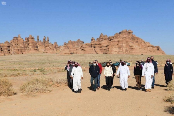 During her visit, the Bulgarian minister toured a number of tourist destinations across the Kingdom, including Salwa Palace in Al-Dir'iyah and Mada'in Saleh in AlUla. — SPA photos