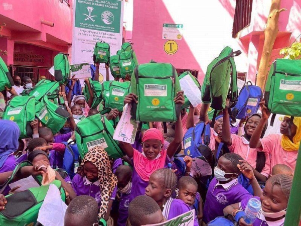 The King Salman Humanitarian Aid and Relief Center (KSrelief) launched on Thursday a project to support basic education completion for children in Mali. — SPA photos