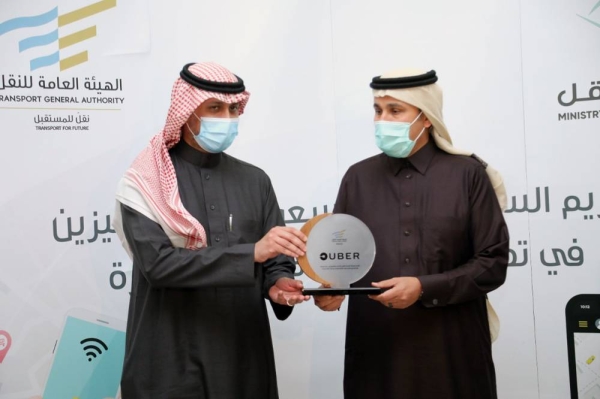 Uber has received recognition from Saleh Bin Nasser Al-Jasser, Minister of Transport and chairman of the Transport General Authority (TGA), for achieving 100 percent driver Saudization on its ride-sharing application in the Kingdom.
