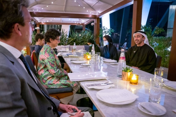 Foreign Minister of the United Arab Emirates Sheikh Abdullah bin Zayed Al Nahyan, right, met on Sunday with his Spanish counterpart Arancha González Laya. — WAM photos