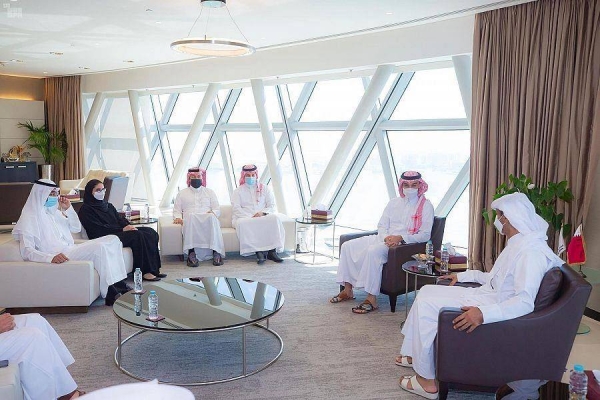 Saudi Arabia’s Minister of Sports Prince Abdulaziz Bin Turki Al-Faisal, who is also the chairman of the Saudi Arabian Olympic Committee (SAOC) met on Thursday with the president of the Qatar Olympic Committee, Joaan bin Hamad bin Khalifa Al Thani. — SPA photos