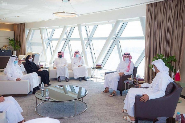 Saudi Arabia’s Minister of Sports Prince Abdulaziz Bin Turki Al-Faisal, who is also the chairman of the Saudi Arabian Olympic Committee (SAOC) met on Thursday with the president of the Qatar Olympic Committee, Joaan bin Hamad bin Khalifa Al Thani. — SPA photos