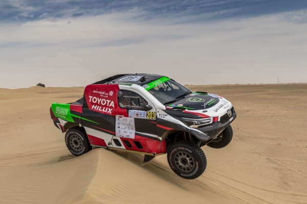 Saudi Arabia’s Yazeed Al Rajhi dominated the opening leg of the Dubai International Baja with a stunning drive today while UAE-based South African rider Aaron Mare moved within reach of back-to-back bike victories as the rally entered the motorsport record books. — WAM photos