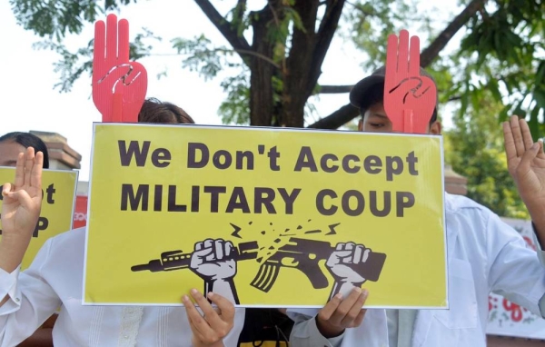 Two people have been killed and dozens left injured in Myanmar after security forces opened fire on a protest against the junta which has taken power in a military coup.
