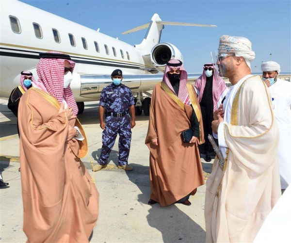  Saudi Arabia’s Foreign Minister Prince Faisal Bin Farhan met here on Wednesday with his Omani counterpart Sayyid Badr Hamad Al-Busaidi during his brief visit to the Sultanate. — Courtesy Oman News Agency