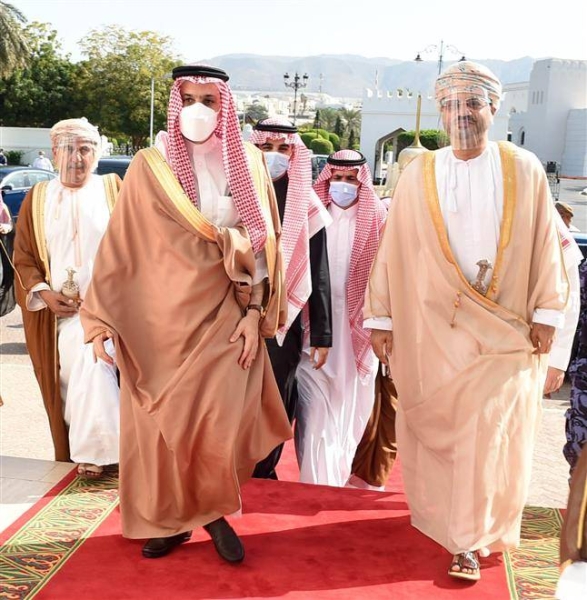  Saudi Arabia’s Foreign Minister Prince Faisal Bin Farhan met here on Wednesday with his Omani counterpart Sayyid Badr Hamad Al-Busaidi during his brief visit to the Sultanate. — Courtesy Oman News Agency