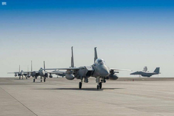 The Royal Saudi Air Forces (RSAF) combat aircraft arrived on Friday at Al-Dhafra Air Base in the United Arab Emirates to participate in the Exercise Desert Flag 2021.
