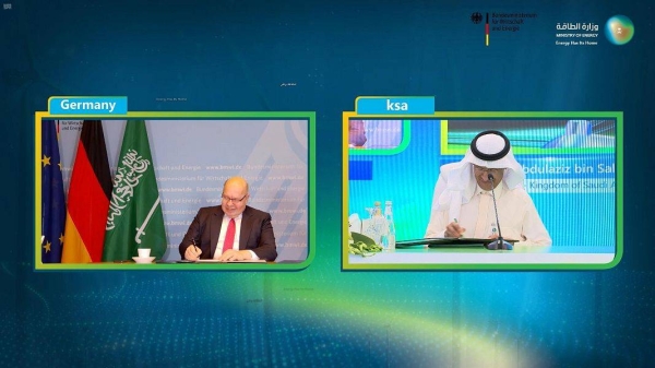 The MoU was signed on Thursday during a virtual session by Saudi Arabia’s Minister of Energy Prince Abdulaziz Bin Salman and Germany’s Minister for Economic Affairs and Energy Peter Altmaier. — SPA photos