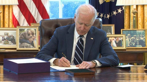 US President Joe Biden signed his sweeping $1.9 trillion COVID-19 economic relief package into law on Thursday afternoon. — Courtesy photo