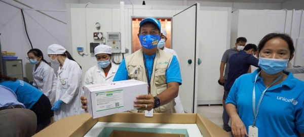 Cambodia takes the delivery of 324,000 doses of the AstraZeneca COVID-19 vaccine through the COVAX facility. — Courtesy photo