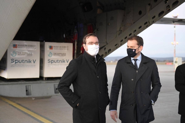 Slovakia's Health Minister Marek Krajci, left, has resigned as part of a deal to defuse a political crisis over the purchase of COVID-19 vaccines from Russia. — Courtesy photo