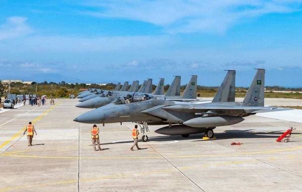 The aircraft of the Royal Saudi Air Force taking part in Eagle Eye 1 drill maneuvers, set to be carried out during this month, arrived with its full air, technical and backing up crews in Souda Airbase, at the Greek island of Crete.