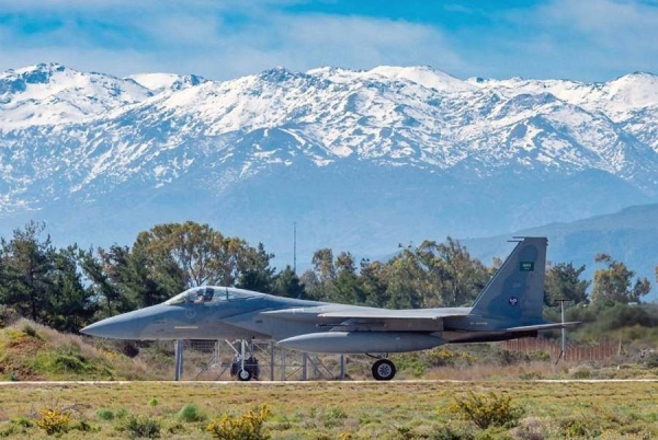 The aircraft of the Royal Saudi Air Force taking part in Eagle Eye 1 drill maneuvers, set to be carried out during this month, arrived with its full air, technical and backing up crews in Souda Airbase, at the Greek island of Crete.