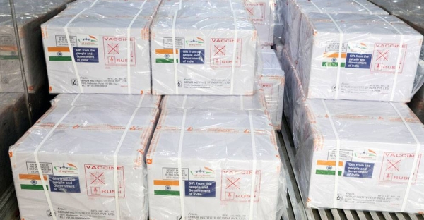 India’s gift of COVID Vaccines to UN Peacekeeping departed from Mumbai Airport on Saturday. — courtesy Serum Institute of India
