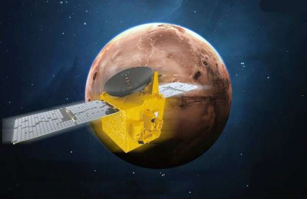 The Emirates Mars Mission (EMM) Tuesday announced it had commenced its transition from its capture orbit to its science orbit with the successful completion of a 510 second (8.36 minutes) burn of its thrusters.
