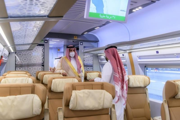Makkah Governor Prince Khalid Al-Faisal, who is also an adviser to Custodian of the Two Holy Mosques King Salman, flagged off the train at the King Abdulaziz International Airport station in Jeddah, while Madinah Governor Prince Faisal Bin Salman witnessed the resumption of the operation in Madinah.