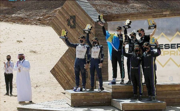 Prince Khalid Bin Sultan Al-Abdullah Al-Faisal, chairman of the Board of Directors of the Saudi Automobile and Motorcycle Federation (SAMF), crowned the Rosberg X Racing team as champions of AlUla Extreme E race on Sunday.