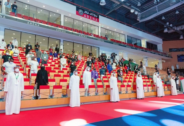 Sheikh Hamdan Bin Mohammed Bin Zayed Al Nahyan arriving to the 12th edition of ADPJJC