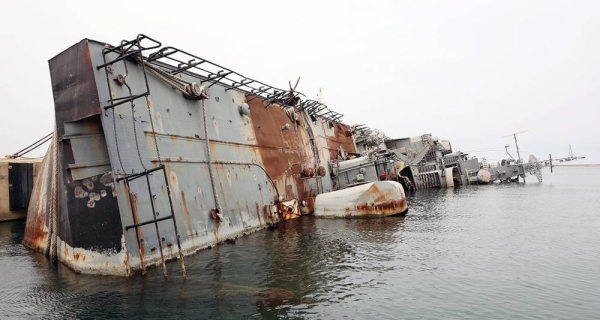A destroyed warship at Tripoli naval base, in Libya, a symbol of ongoing conflict in the country. — courtesy UNSMIL/Abel Kavanagh