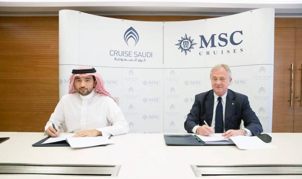 Managing Director of Cruise Saudi Fawaz Farooqi and Executive Chairman of MSC Cruises Pierfrancesco Vago signed the deal in Riyadh Wednesday to mark the beginning of this new partnership.
