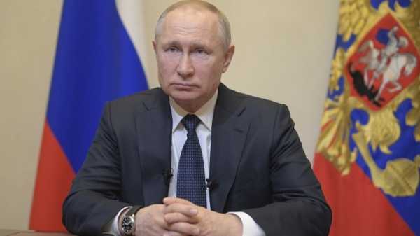 Russian President Vladimir Putin called on his foreign rivals not to 