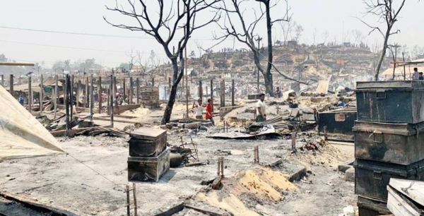 Some shelters have been rebuilt in Camp 9 of Cox’s Bazar in Bangladesh following a fire in March. — courtesy IOM/Mashrif Abdullah Al