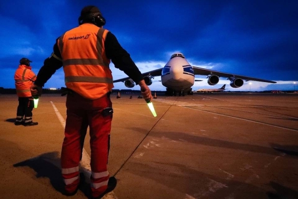 The world’s largest cargo plane left Belfast on Friday, carrying three 18-ton oxygen generators and 1,000 ventilators as part of the United Kingdom’s latest response to India’s COVID-19 crisis. — Courtesy photo