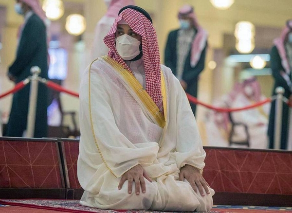 Crown Prince Muhammad Bin Salman, deputy prime minister and minister of defense, performed Eid Al-Fitr prayer at Imam Turki Bin Abdullah Mosque in Riyadh.