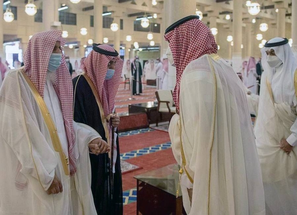 Crown Prince Muhammad Bin Salman, deputy prime minister and minister of defense, performed Eid Al-Fitr prayer at Imam Turki Bin Abdullah Mosque in Riyadh.