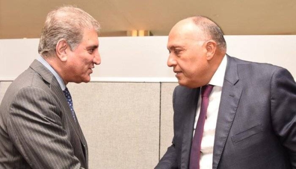 Egypt’s Foreign Minister Sameh Shoukry, right, and Pakistan's Foreign Minister counterpart Shah Mahmood Qureshi are seen in this file courtesy picture. 