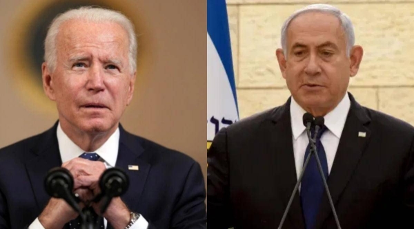 US President Joe Biden, left, and Israeli Prime Minister Benjamin Netanyahu are seen in this file combination picture. — Courtesy photo 