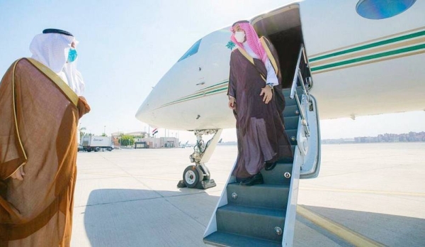 Minister of Sports Prince Abdulaziz Bin Turki Al-Faisal, chairman of the Saudi Arabian Olympic Committee (SAOC) and president of the Union of Arab Football Associations, arrived in Cairo Monday.