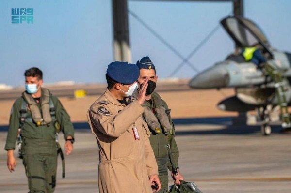 Fighter jets of Greek air force taking part
in 'Falcon Eye 2' joint drill arrive in Tabuk
