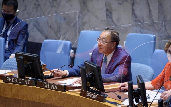In his statement before the Security Council, Chinese Permanent Representative to the United Nations Ambassador Zhang Jun affirmed that the Security Council has primary responsibility for the maintenance of international peace and security, and as such, must take robust actions to address the Palestinian-Israeli issue, reaffirming China's unwavering support for the two-state solution. — Courtesy photo
