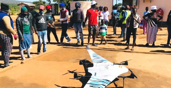 Members of the community helped to build the drone landing pad at the remote Moremi health post. — courtesy UNFPA Botswana