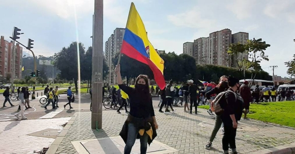 People protesting during the national strike in Colombia 2021. — courtesy Jeimmy Celemín