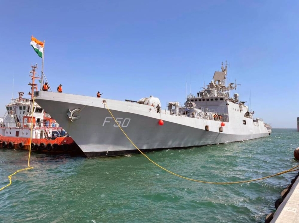 As part of Operation Samudra Setu II (Ocean Bridge), INS Tarkash, an Indian Navy Warship called at Dammam Port on Wednesday to take on medical equipment to support India’s fight against COVID-19.